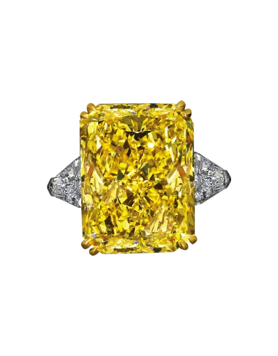 Fancy Intense Yellow Radiant Cut Diamond Ring