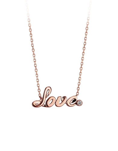 Smaller Rose Gold Plain Love Necklace