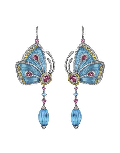 Blue Topaz Papillon Earrings Small