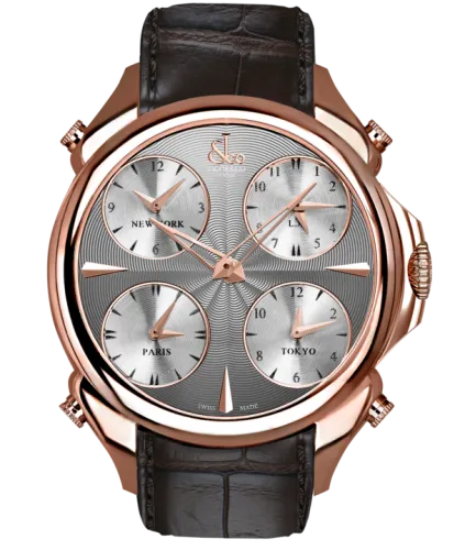 Palatial Five Time Zone Grey Nickel Dial