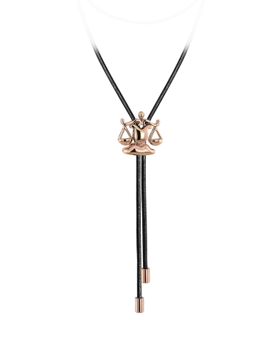 Zodiac Libra String Necklace Rose Gold