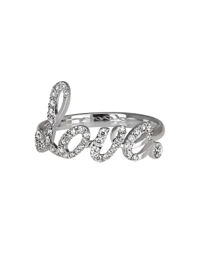 White Gold Pave Love Ring
