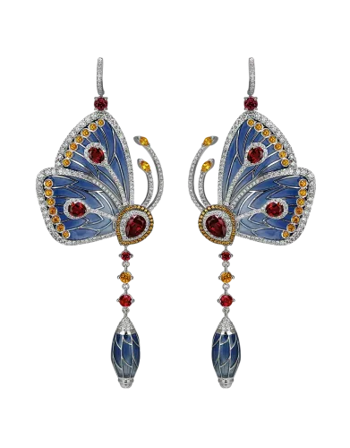 Blue Cathedral Papillon Earrings (4.99 Grams)