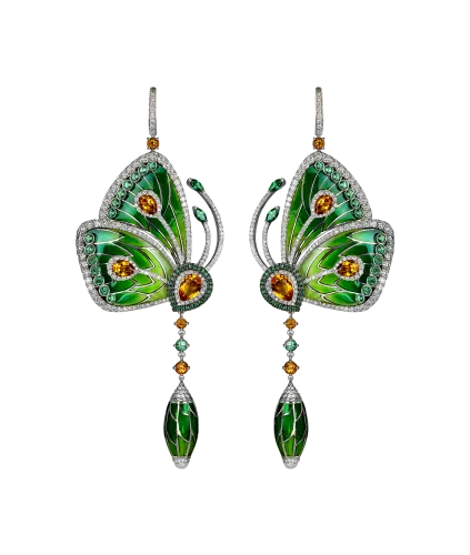 Rain Forest Green Topaz Papillon Small Earrings
