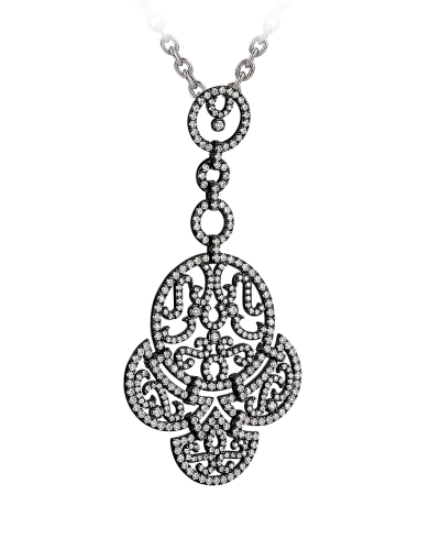 Lace Black Plated Diamond Lace Necklace