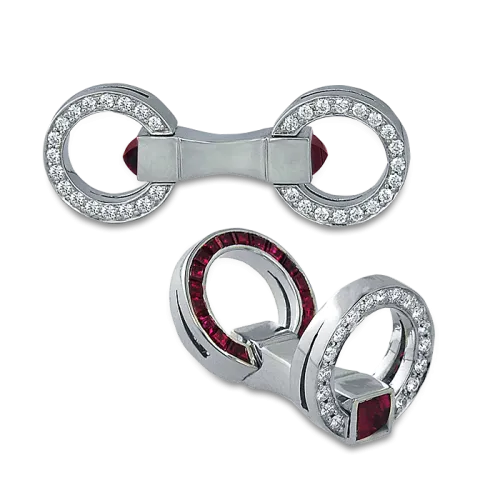 Ruby and Diamond Double Sided Cufflinks
