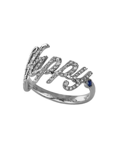 White Gold Happy Ring