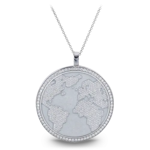 The World is Yours Pendant White Gold