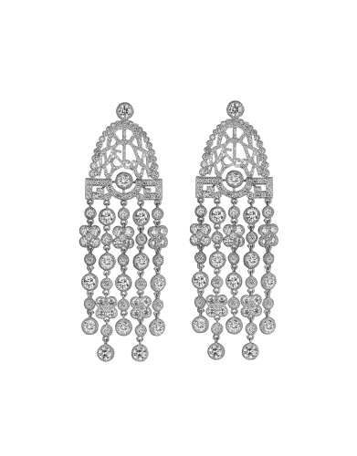 Jezebel White Gold White Diamond Earrings Short