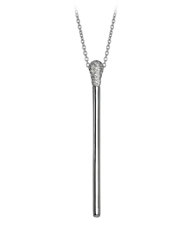 White Gold Diamond Match Necklace Long