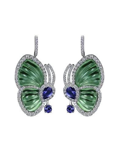 Green Topaz Papillon Earrings