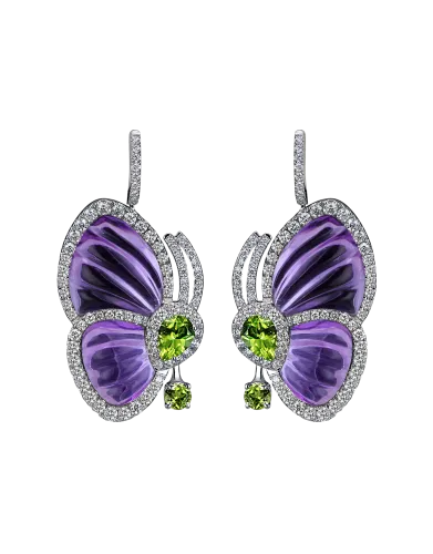 Amethyst Papillon Earrings