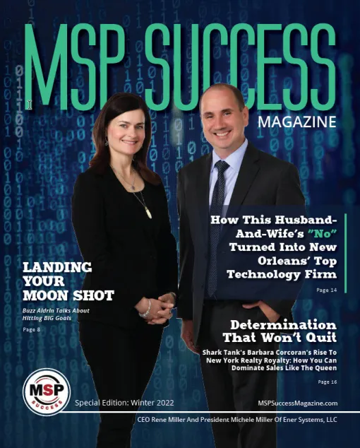 MSP Success Magazine cover featuring CEO Rene Miller and President Michele Miller of Ener Systems LLC