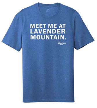 Mountain Day 2022 Berry Alumni T-Shirt reading "Meet Me at Lavender Mountain"