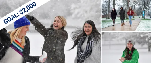 a group of people in the snow