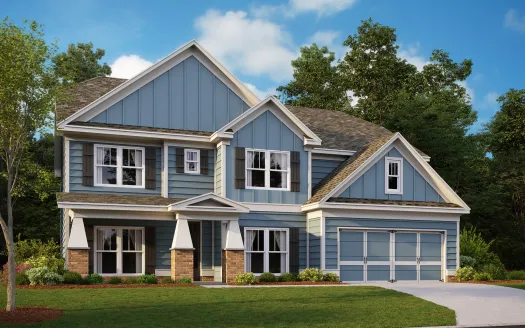 a large house with many windows and a blue exterior