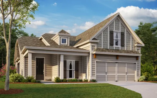 a small beige house with a front yard