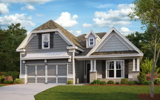 a light blue and grey home with a modern design