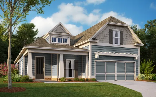 a house with a beige exterior and front yard