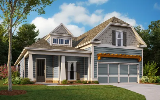 a house with a beige exterior and front yard
