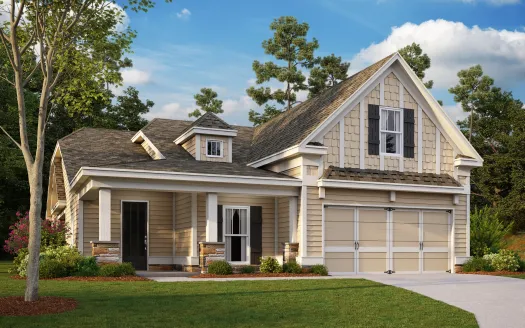 a small beige house with a front yard