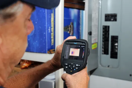 a man using an inspection scanner