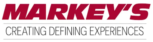 Markey's logo with tagline Creating Defining Experiences in red and black text