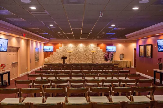 a group of people in a room
