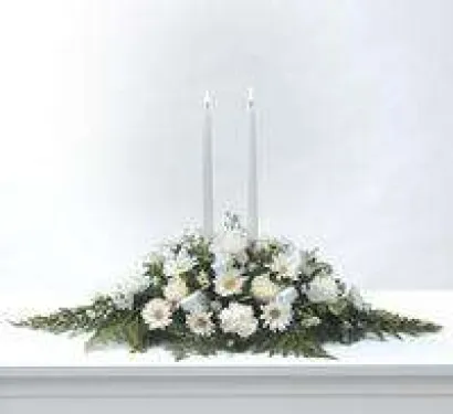 SERENITY AIRY WHITE WREATH STAND WREATH FOR A SERVICE/MEMORIAL in