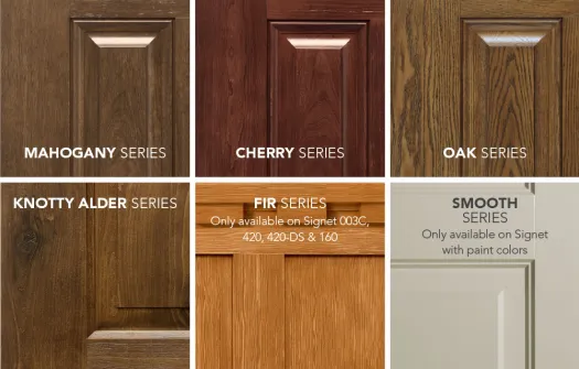 a group of wooden doors