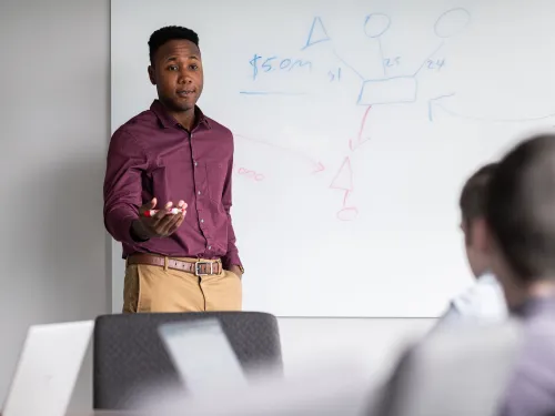 a person giving a presentation
