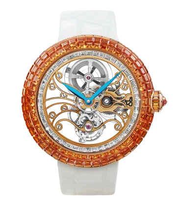Brilliant Skeleton Tourbillon Orange Sapphires