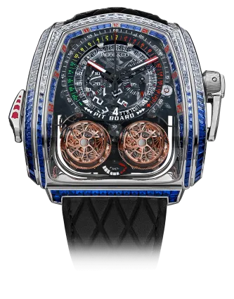 Twin Turbo Furious Baguette White Diamonds & Blue Sapphires