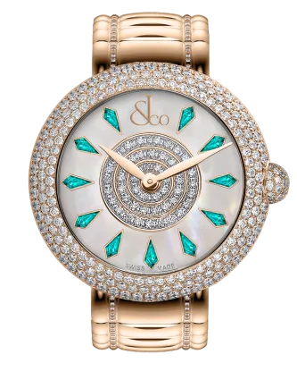 Brilliant Half Pave Rose Gold Couture Icy Blue Sapphires 44mm