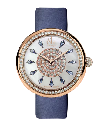 Brilliant One Row Rose Gold Blue Sapphires 38mm