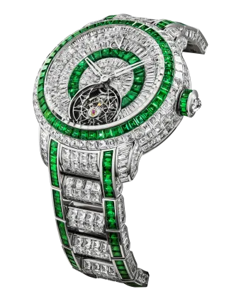 Caviar Tourbillon Diamond Bracelet White Diamonds & Tsavorites 47mm