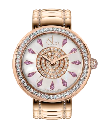 Brilliant One Row Rose Gold Couture Pink Sapphires 38mm