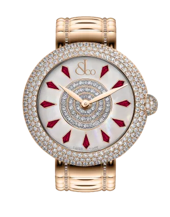 Brilliant Half Pave Rose Gold Couture Ruby 38mm