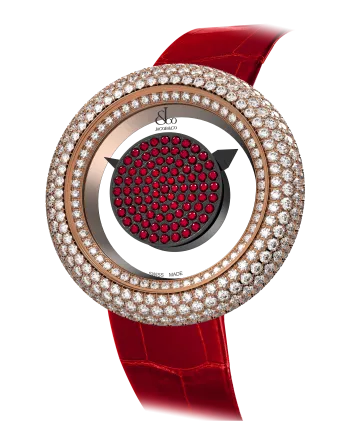 Brilliant Mystery Pave Diamonds Rose Gold and Rubies (38MM)