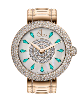 Brilliant Half Pave Rose Gold Couture Icy Blue Sapphires 38mm