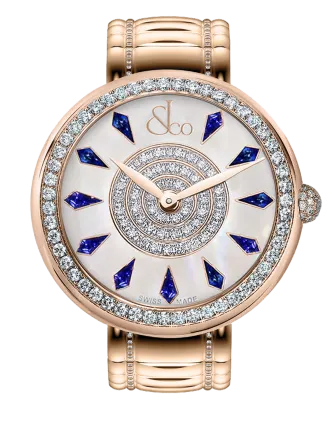 Brilliant One Row Rose Gold Couture Blue Sapphires 44mm