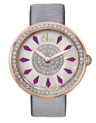 Brilliant One Row Rose Gold Amethyst Sapphires 44mm