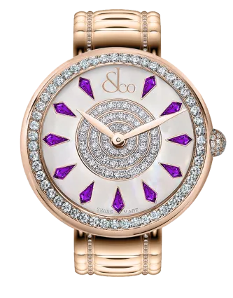 Brilliant One Row Rose Gold Couture Amethyst Sapphires 44mm