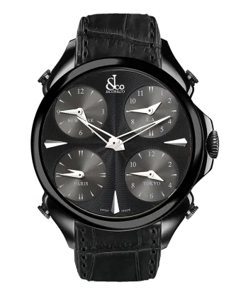 Palatial Five Time Zone Black PVD Coating