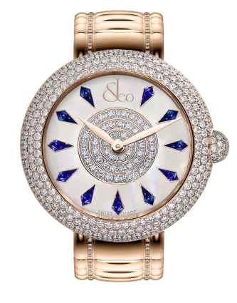 Brilliant Half Pave Rose Gold Couture Blue Sapphires 44mm