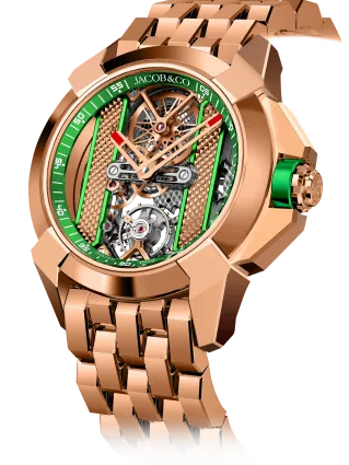 Epic X Rose Gold Bracelet - Green Inner Ring