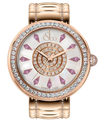 Brilliant One Row Rose Gold Couture Pink Sapphires 44mm