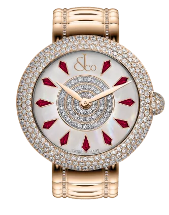 Brilliant Half Pave Rose Gold Couture Ruby 44mm