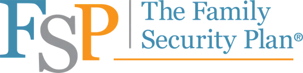 Logo of The Family Security Plan with FSP letters and text in blue, gray, and orange.