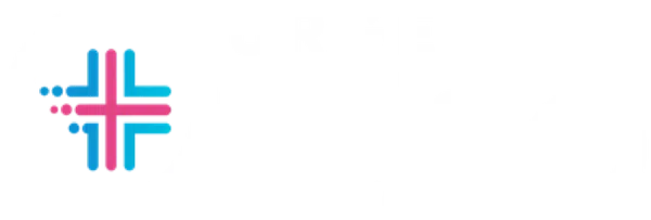 Urgently Ortho logo with a medical cross symbol in blue and pink colors inside a circular frame.